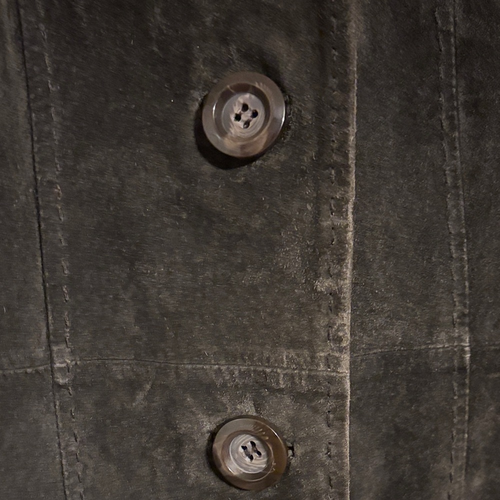 Express Women's Suede Dark Brown Grunge Longlined Trench Coat size 5/6 - Picture 7 of 9